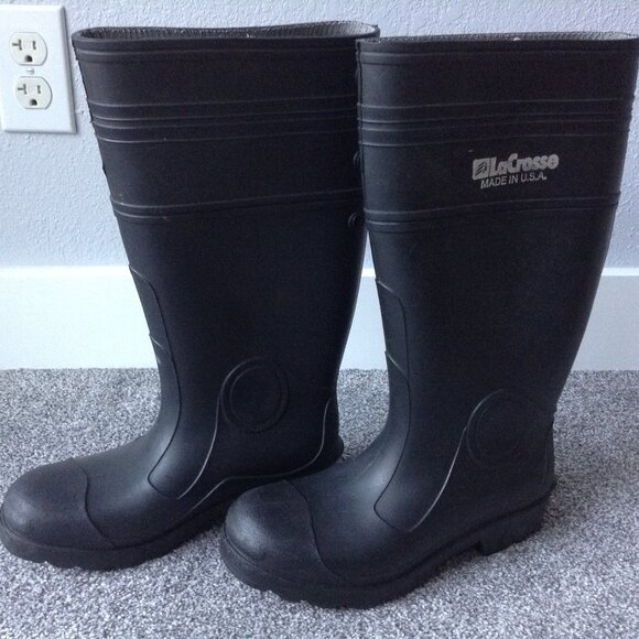 ⭐LACROSSE TALL RUBBER RAINBOOTS in Black, size 9⭐ - Picture 2 of 11